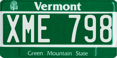 VT license plate XME798