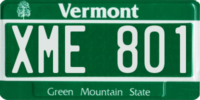 VT license plate XME801