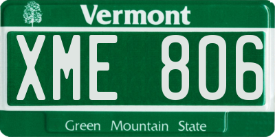 VT license plate XME806