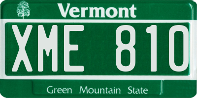 VT license plate XME810