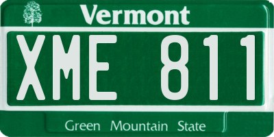 VT license plate XME811