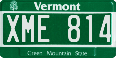 VT license plate XME814