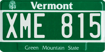 VT license plate XME815