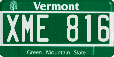 VT license plate XME816