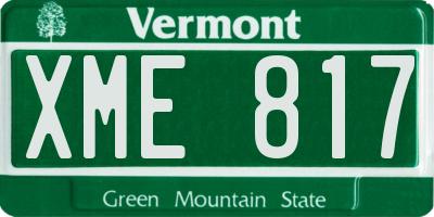 VT license plate XME817