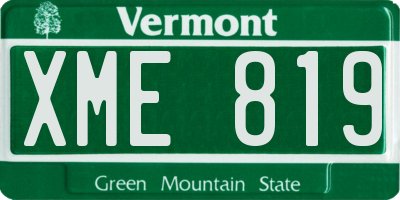 VT license plate XME819