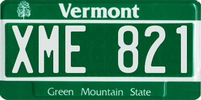 VT license plate XME821