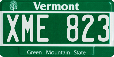 VT license plate XME823