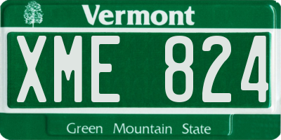 VT license plate XME824