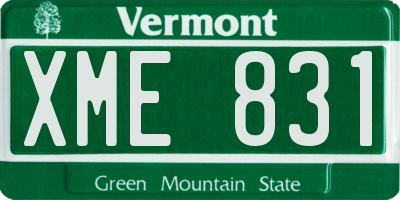 VT license plate XME831