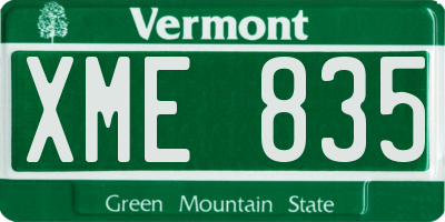 VT license plate XME835