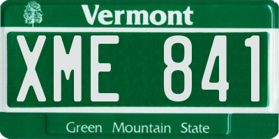 VT license plate XME841