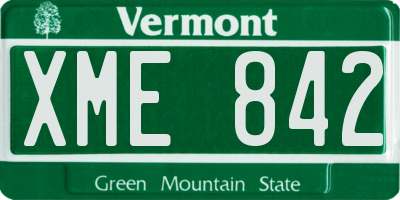 VT license plate XME842