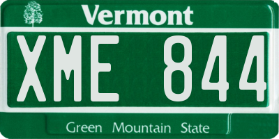 VT license plate XME844