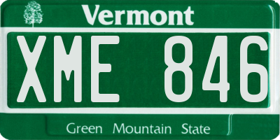 VT license plate XME846