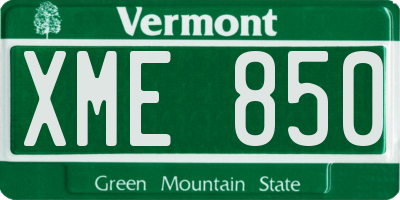 VT license plate XME850