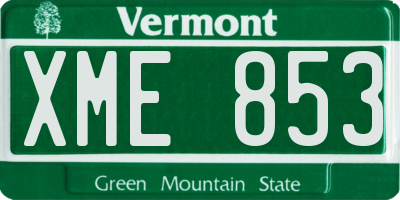 VT license plate XME853