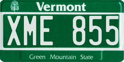 VT license plate XME855