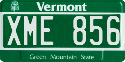 VT license plate XME856