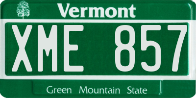 VT license plate XME857
