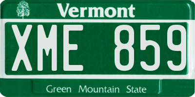 VT license plate XME859