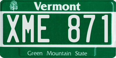 VT license plate XME871