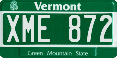 VT license plate XME872