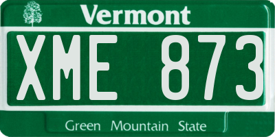 VT license plate XME873