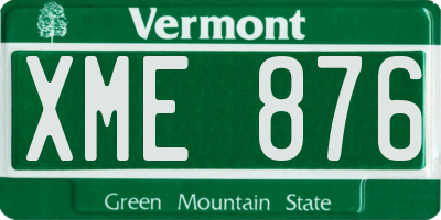 VT license plate XME876