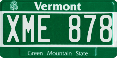VT license plate XME878