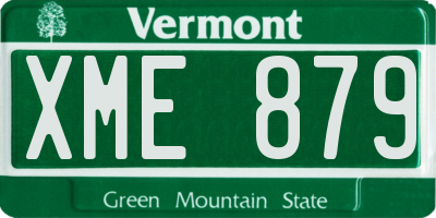 VT license plate XME879