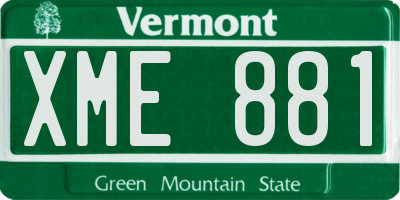 VT license plate XME881