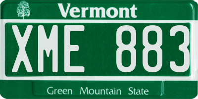 VT license plate XME883