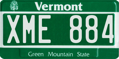 VT license plate XME884