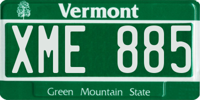 VT license plate XME885