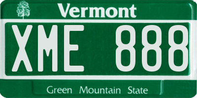 VT license plate XME888