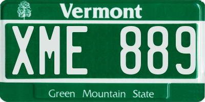 VT license plate XME889