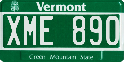 VT license plate XME890