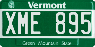 VT license plate XME895