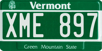 VT license plate XME897