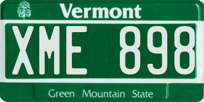VT license plate XME898
