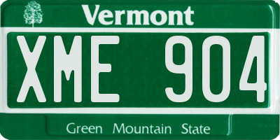 VT license plate XME904