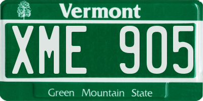 VT license plate XME905