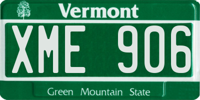 VT license plate XME906