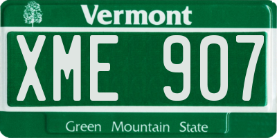 VT license plate XME907