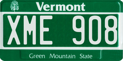 VT license plate XME908