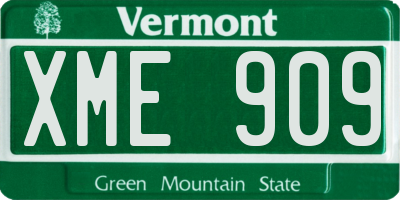 VT license plate XME909