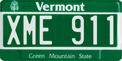 VT license plate XME911