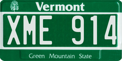 VT license plate XME914