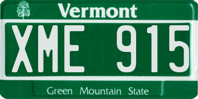 VT license plate XME915